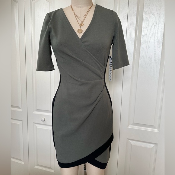 Almost Famous Dress Olive Black Semi Formal to Business Outfit Sexy Classy Style - Picture 7 of 8